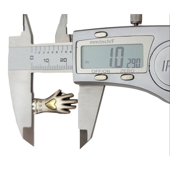 Gold Tone and Silver Tone  Heart On Hand Glove Scatter Lapel Pin Tie Tack K136 - Picture 7 of 9